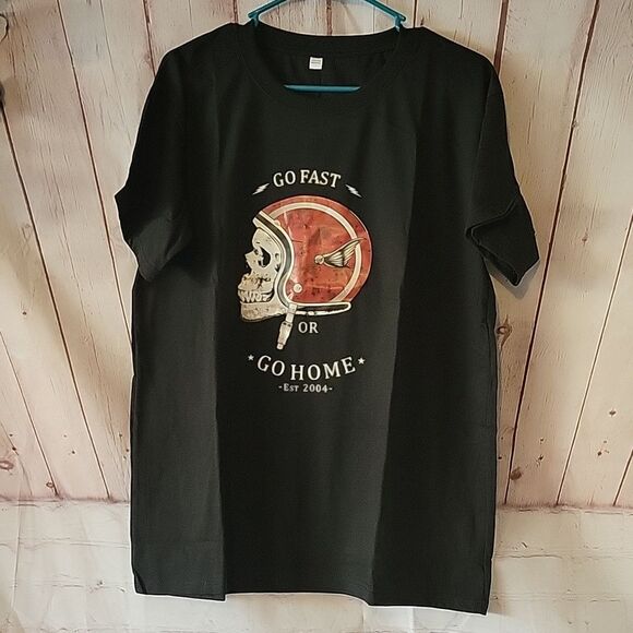 Skeleton biker skull tshirt new - Picture 1 of 3